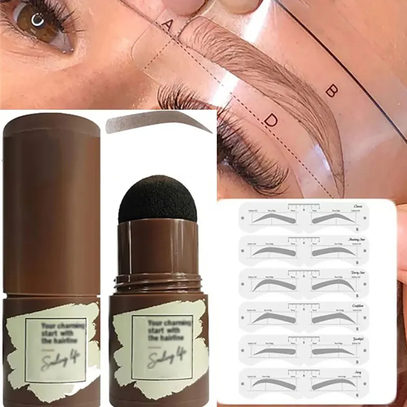 Stamp Shaping Kit Eyebrow Stencils Waterproof Long Stick Shape Brow Lasting Natural Contouring Makeup | Красота и здоровье