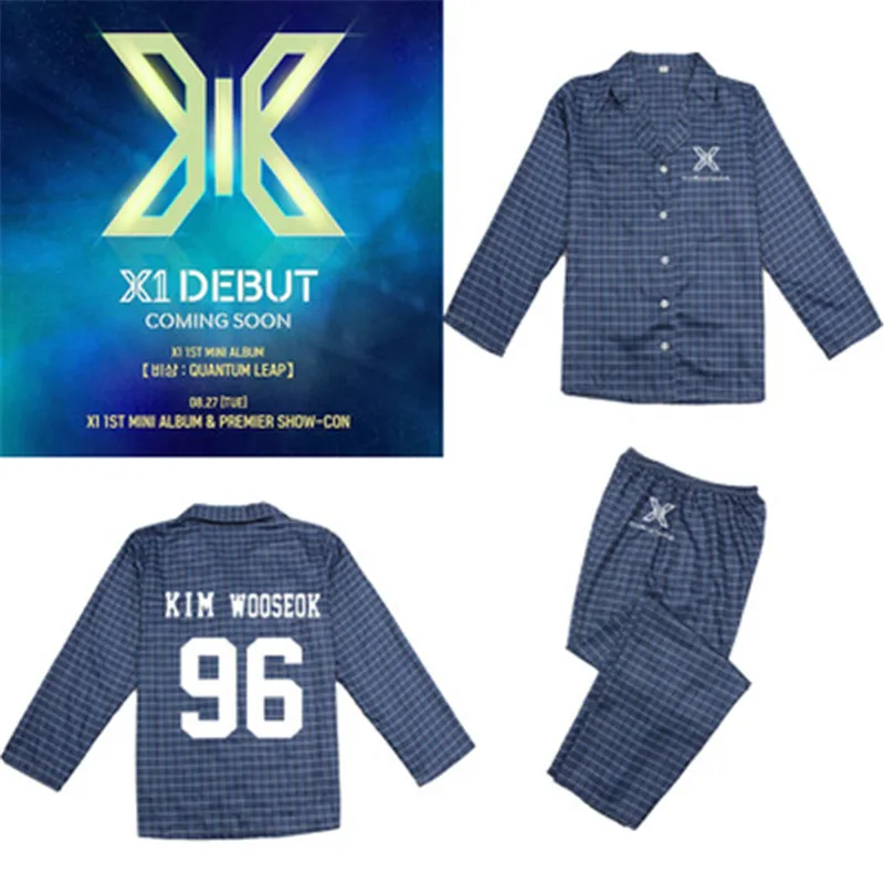 Kpop X1 рубашка Пижама из двух частей для мужчин и женщин студентов пара костюмов