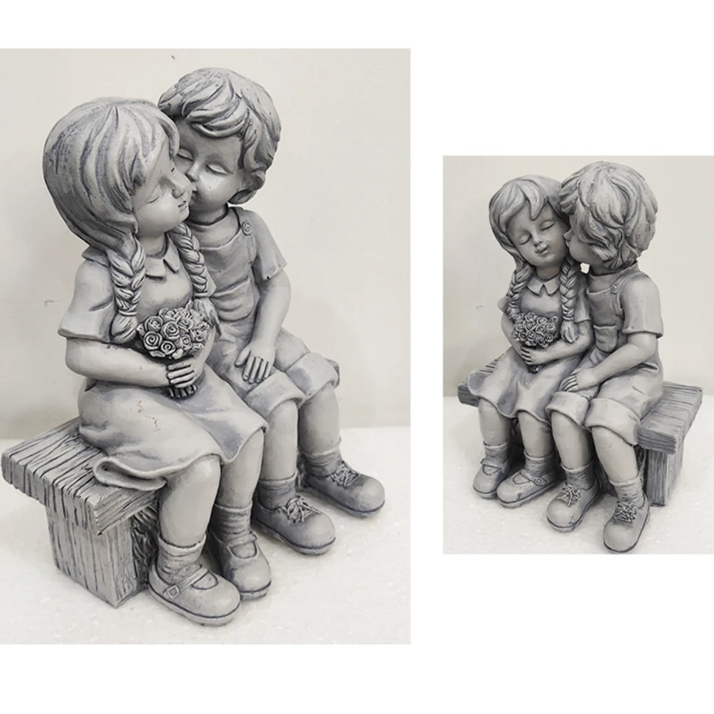 

Статуэтка из смолы для мальчиков и девочек, статуэтка, украшение для гостиной и спальни, Художественная Скульптура для дома, современные пр...