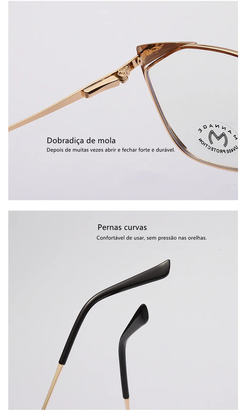 

New Designed Metal Cat's Eye Optical Glasses Fashionable and Anti-Blue Light Glasses Suitable for Long-term Computer Work 66035