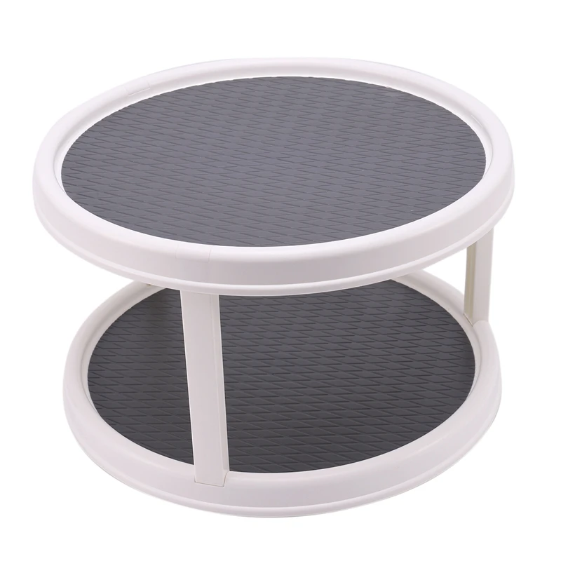 Вращающаяся двухслойная настольная стойка для хранения может поворачиваться