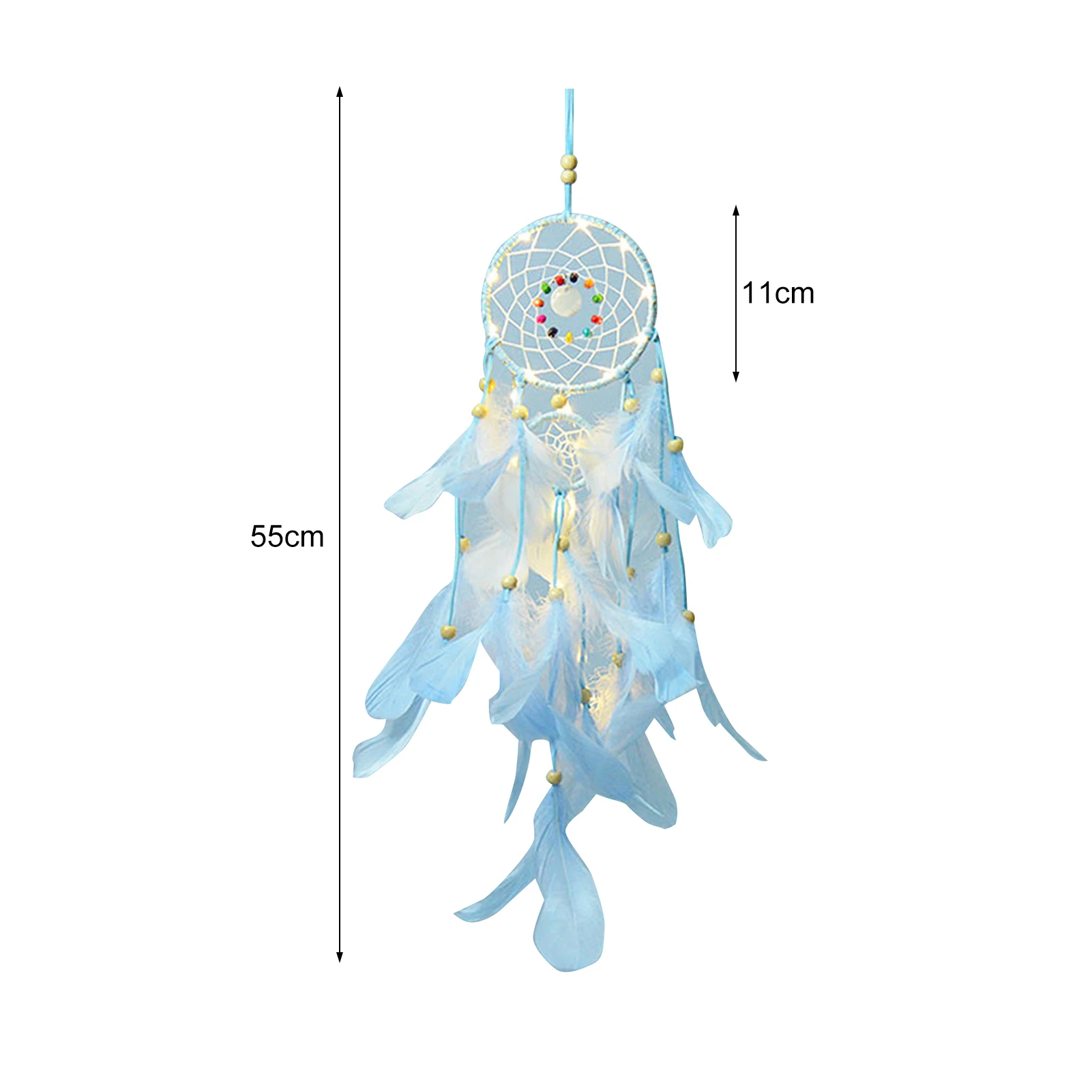 

Dream Catcher Led Handmade Dreamcatcher Feathers Night Dream Catchers Ornament Wall Hanging Wind Chimes For Room Home Decoration