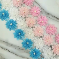 17 flowersroll 5cm width 4 colors lace fabric chiffon flowers home decoration clothing accessories handmade diy crafts lace