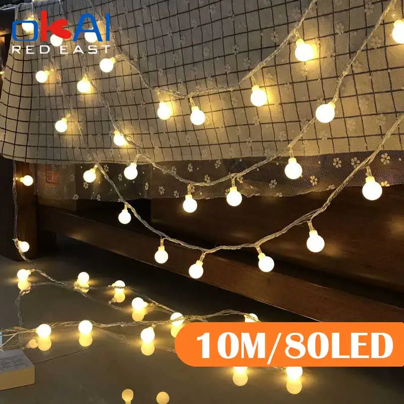 

10M Fairy Lights Led String Light Chain Ball LED String Lighting Bulb Lamp Holiday Lights Outdoor Wedding Christmas Decoration