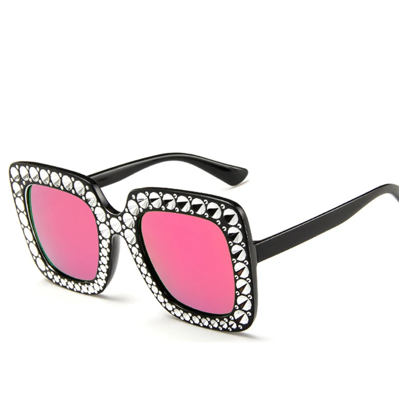 Солнцезащитные очки унисекс квадратные большие с блестящими бриллиантами 2020 |
