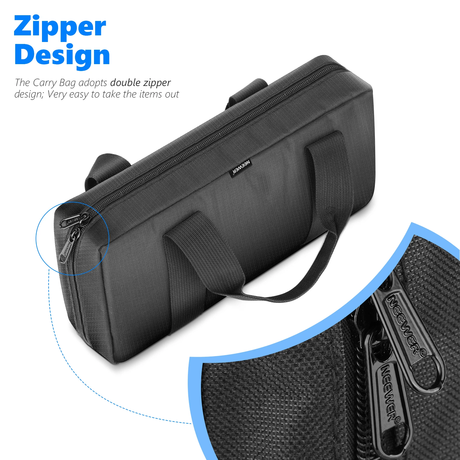 

Neewer Photography Video Lighting Equipment Carrying Bag-Polyester Bag for Neewer 2 Packs Dimmable USB Tabletop LED Video Light