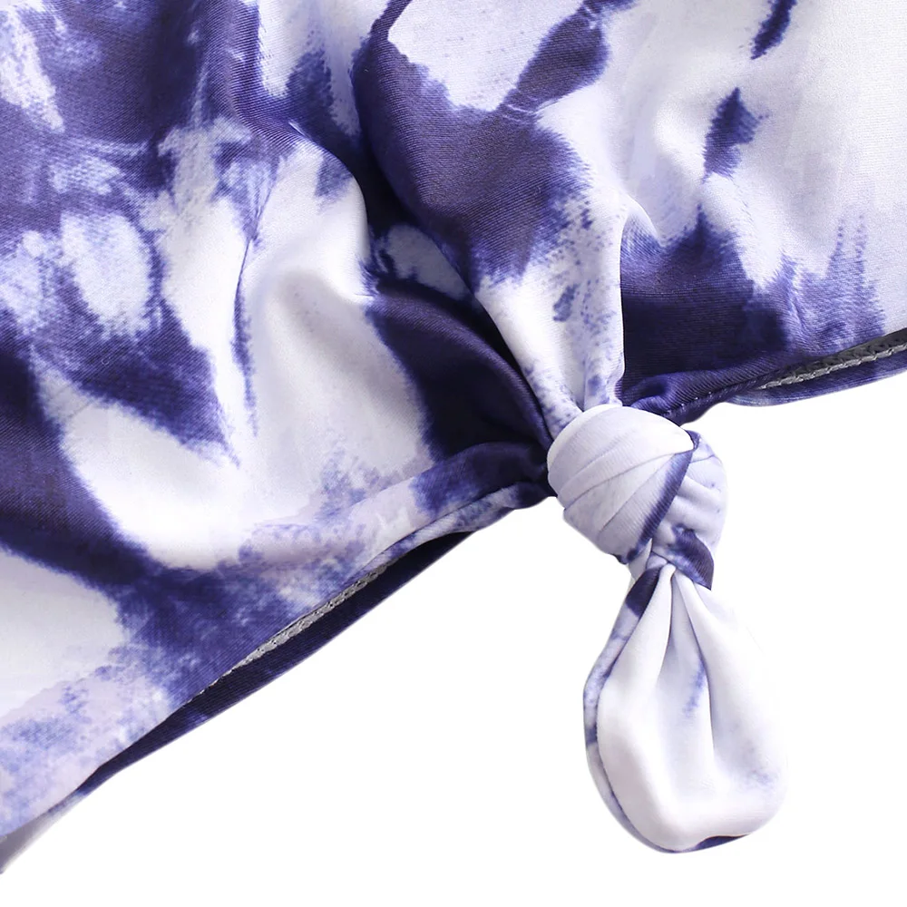 ZAFUL Танкини с завязками и высокой талией купальник глубоким вырезом бикини