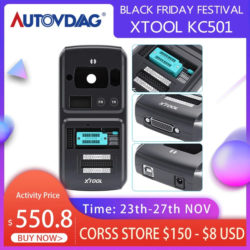 Профессиональный программатор для ключей и чипов XTOOL KC501 OBD2 KC 501 работает с