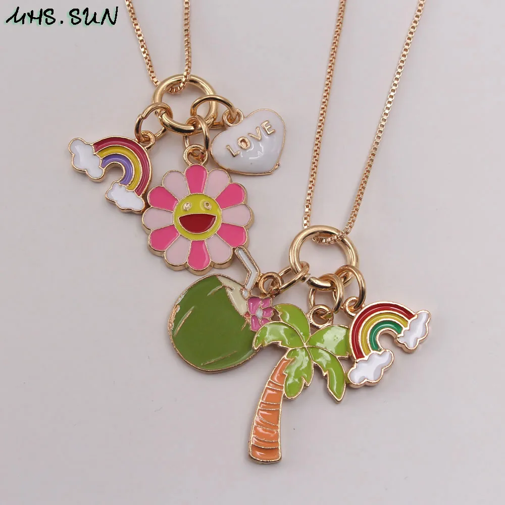 MHS.SUN 1 шт. модное ожерелье с подвеской в виде цветка/кокосового дерева