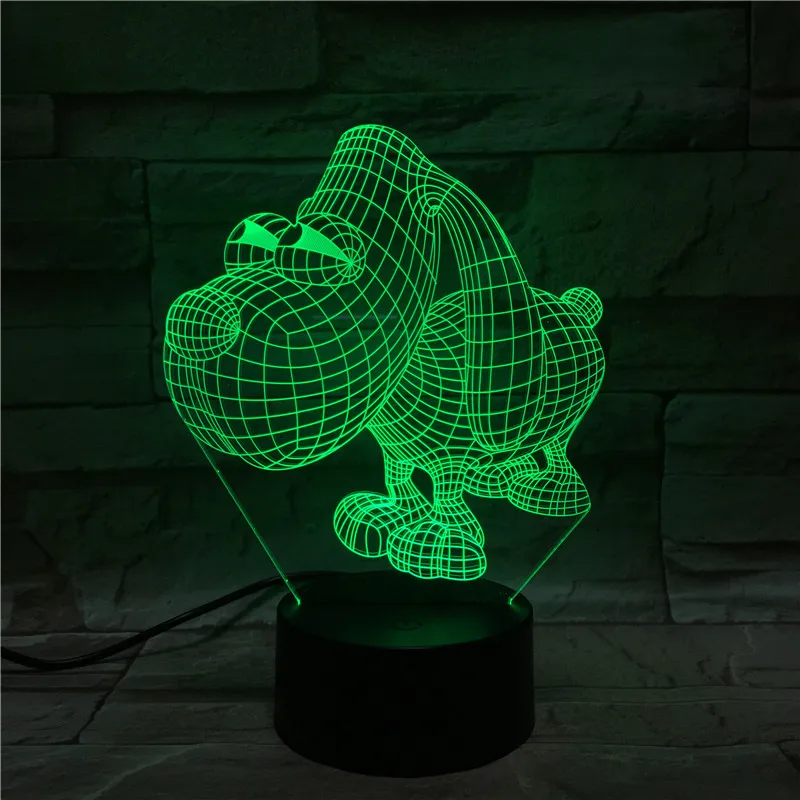 Мультяшная 3D Ночная светодиодная лампа визуальный Настольный светильник в виде