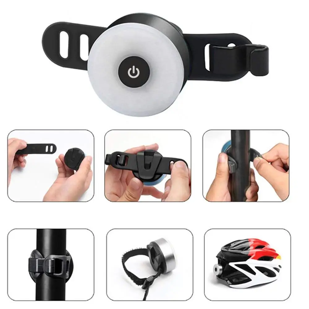 

USB Rechargeable Bike LED Light Waterproof Cycling Warning Tail Light Bicycle Rear Lamp