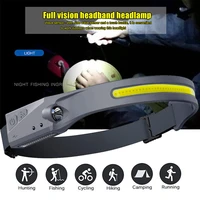 cob led induction riding headlamp flashlight usb rechargeable waterproof camping headlight with all perspectives hunting light