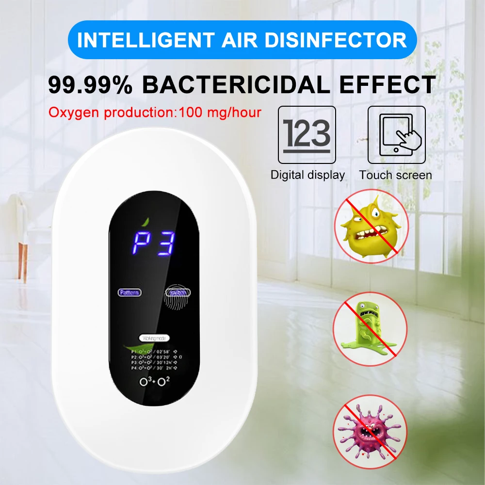 

100 -240V Ozone Generator Machine Smart Formaldehyde Deaerator Air Purifier Kitchen Toilet Deodorant Deodorizer Deformaldehyde