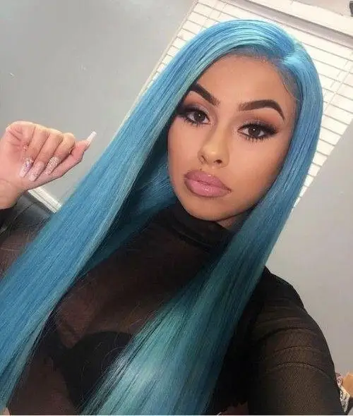 blue wig human hair