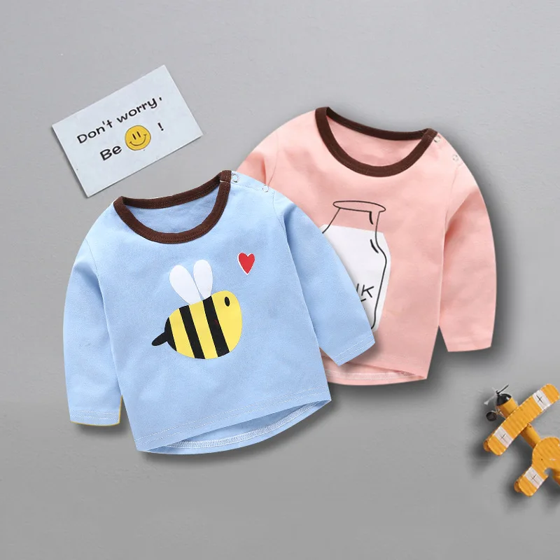 Весенние футболки для маленьких мальчиков хлопковая одежда девочек детские с