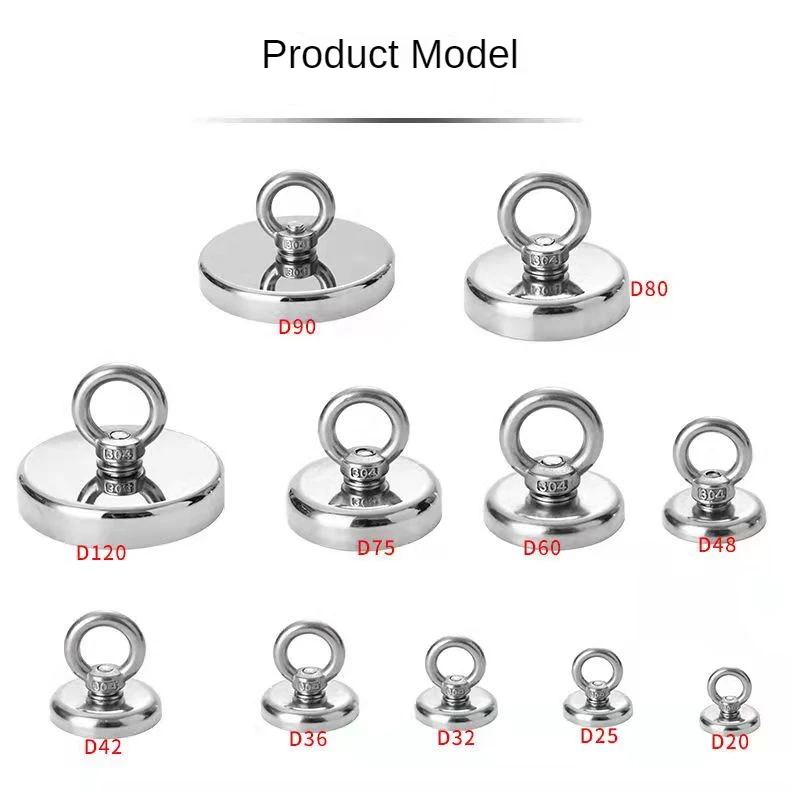 

Strong Neodymium Magnet Salvage Magnet Deep Sea Fishing Magnets Holder Pulling Mounting Pot with Ring Eyebolt magnet fridge