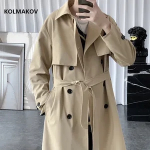 Imported 2021 new arrival autumn fashion coat men high quality double breasted trench coat men,men's casual j