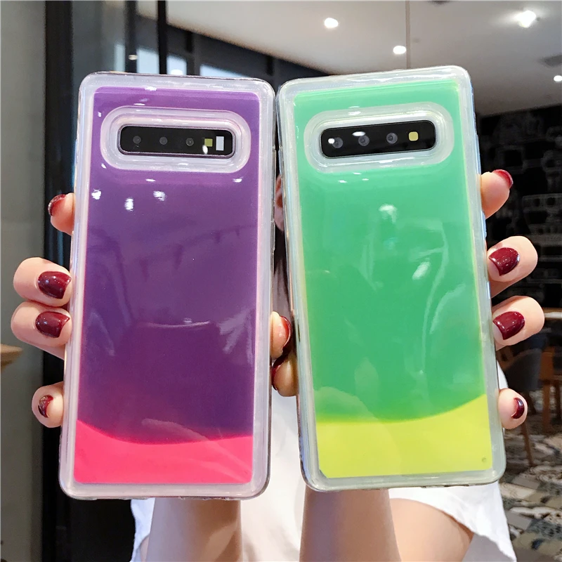 Светящийся чехол с песком в темноте для Samsung A10 A20 A30 A40 A50 A70 J3 J5 J7 A3 A5 2017 J4 J6 A6 A8 Plus A7