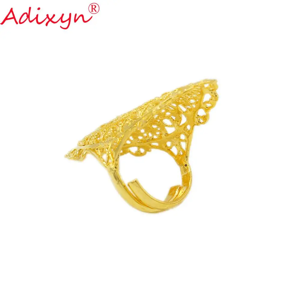 Adixyn полое широкое золотистое кольцо Модные нежные свадебные украшения для женщин/девочек африканские/эфиопские/арабские украшения N09161