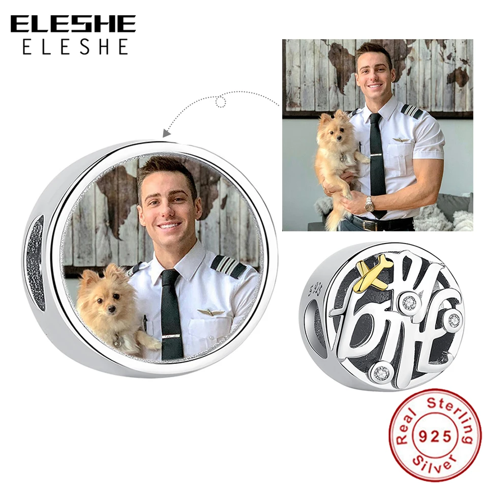 ELESHE Распродажа пользовательские фото 925 пробы серебряные круглые полета