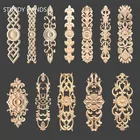 Длинная резная лента из натурального дерева, аппликации для мебели, шкафа, неокрашенные деревянные молдинги, винтажные декоративные аксессуары