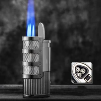 alloy torch gas lighter windproof butane cigar lighters portable triple jet outdoor lighter kitchen outdoor blue flame gifts