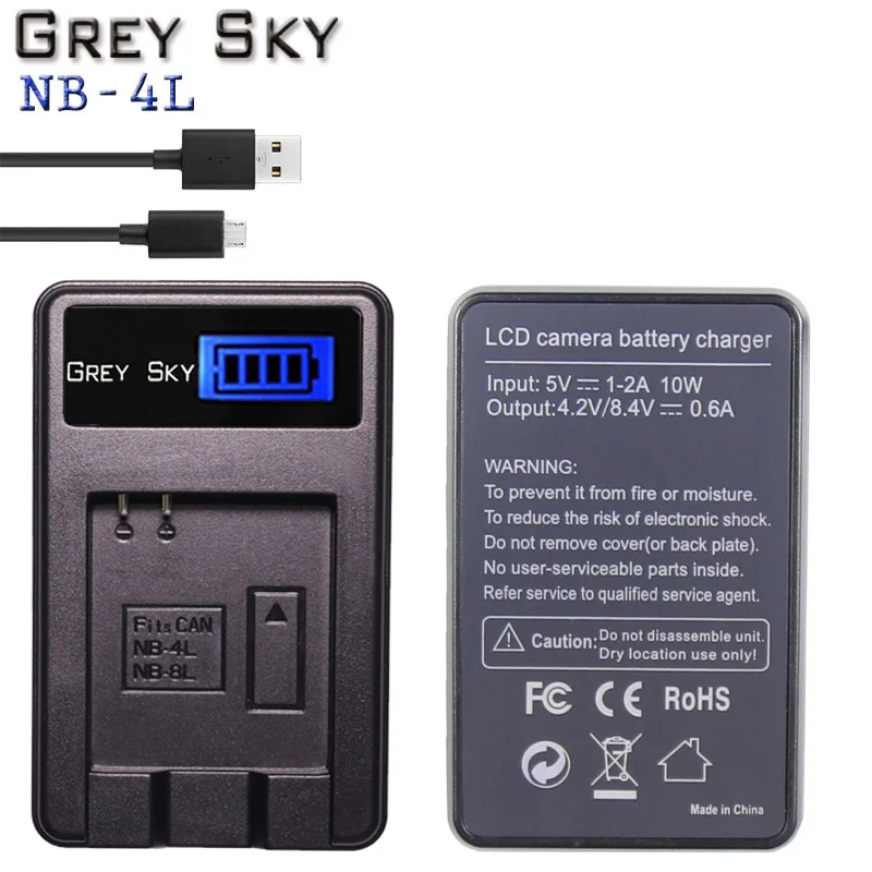 NB-4L NB 4L NB4L Литий-ионные аккумуляторы + зарядное устройство USB с ЖК-дисплеем для Canon