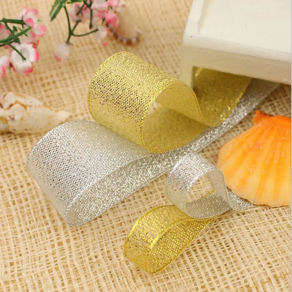 Лента сделай сам блестящие с Цвет серебро упаковочные ленты подарочная коробка