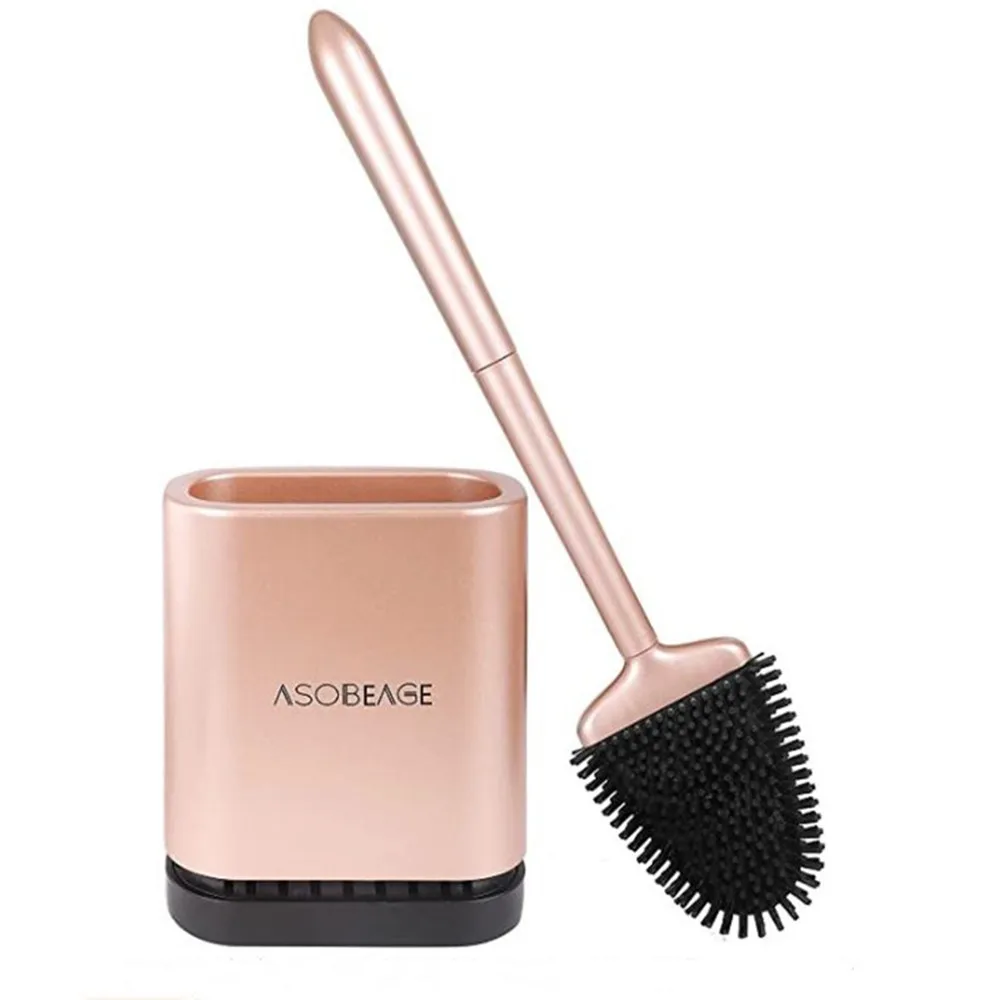 asobeage toilet brushes cleaner with holder set wall mounted flexible soft bristles wc cleaner brush for floor bathroom cleaning free global shipping