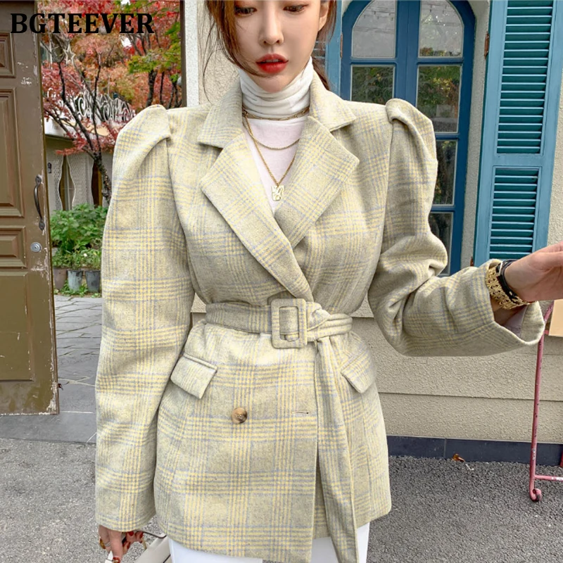 BGTEEVER зимние Утепленные двубортные женские шерстяные пальто 2020 Весна Зубчатый