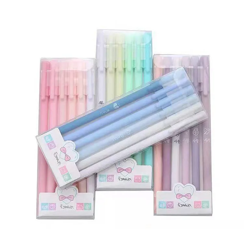 

Boxed Morandi color pen neutral pen 6 sets student stationery examination water pen office supplies Black Signature cute