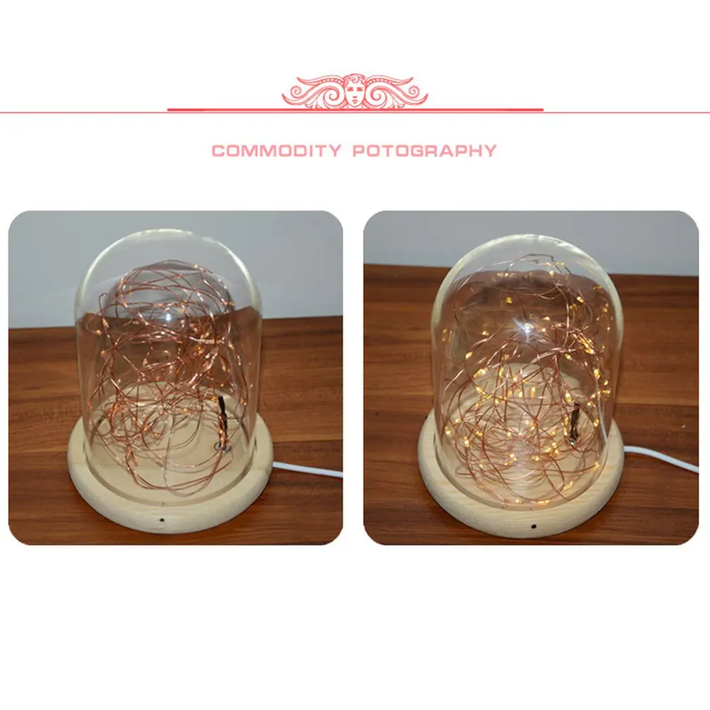 Огненное дерево Серебряный цветок стеклянная крышка лампа украшение настольная