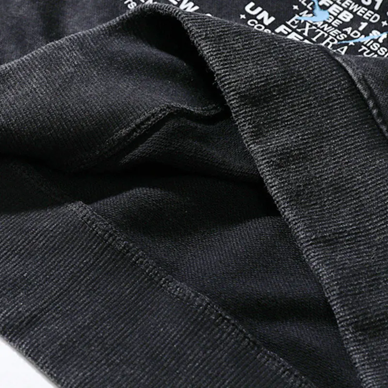 

Vintage Hooded Letter Print Loose Hip Hop Streetwear Men Hoodies Sweatshirts O Neck Pullover Casual Autumn Campus Style Male Top