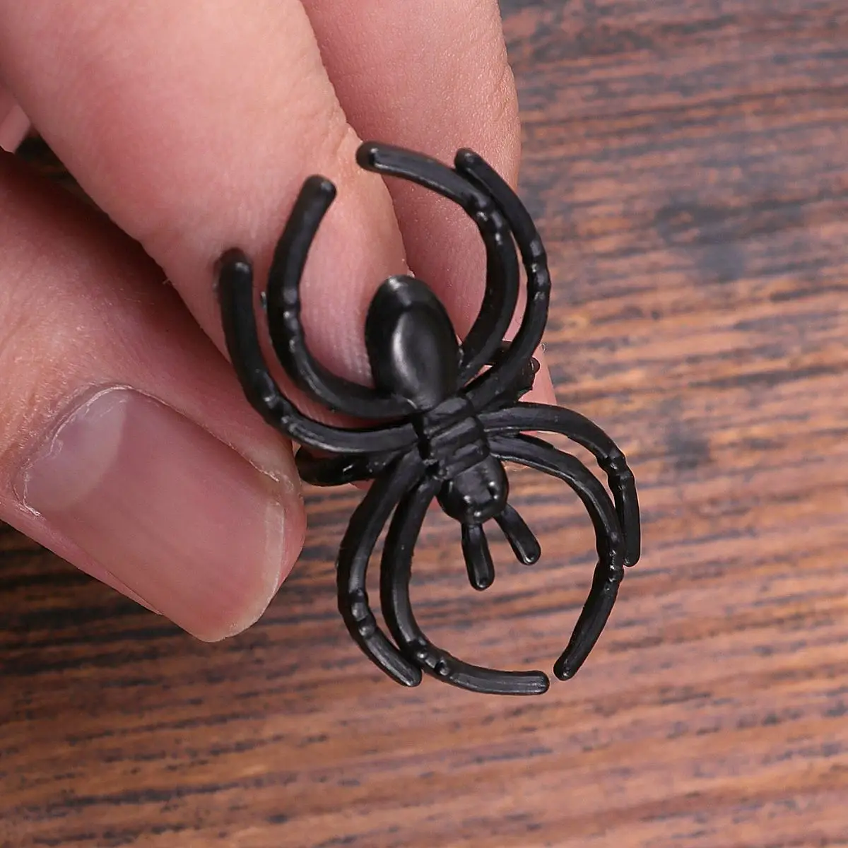 144 шт черное кольцо с пауком Хэллоуин реквизит пластиковое украшение из колец