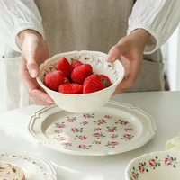 salad bowl patera na ciasto plate round creative retro embossed fruit yogurt dessert breakfast do lodu support a gaaeau c%d0%be%d0%b5%d0%b2%d1%8b%d0%b9