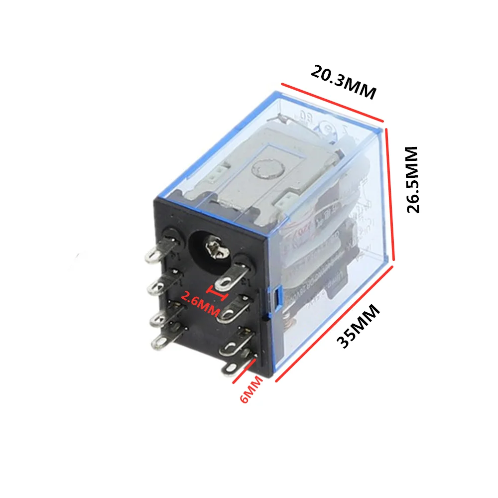 MY2P HH52P MY2NJ 12V 24V DC / 110V 220V AC coil general purpose DPDT micro mini relay with socket base images - 6