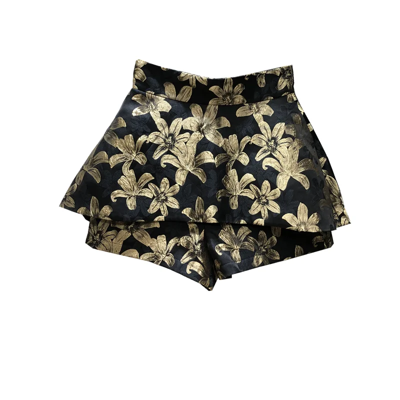 

Irregularly Slimming All-Match A- Line Skirtpants Women 2021 Spring New Korean Style Flower High Waist Shorts Nancylim