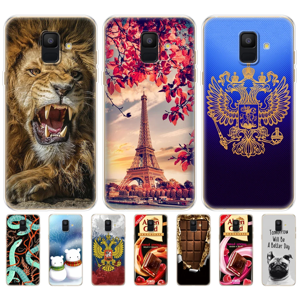 Силиконовый чехол для Samsung Galaxy A6 2018 с двумя SIM картами SM A600 A600F samsung plus A605 A605F
