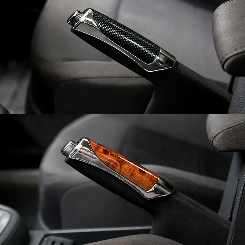 

Universal Car SUV Hand Brake Carbon Fiber Wood Grain Protection Cover Decoration Hand Brake Lever Sleeve Car Styling Accessories