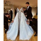 Свадебное платье с длинным рукавом и отсоединяемым шлейфом, новинка 2020