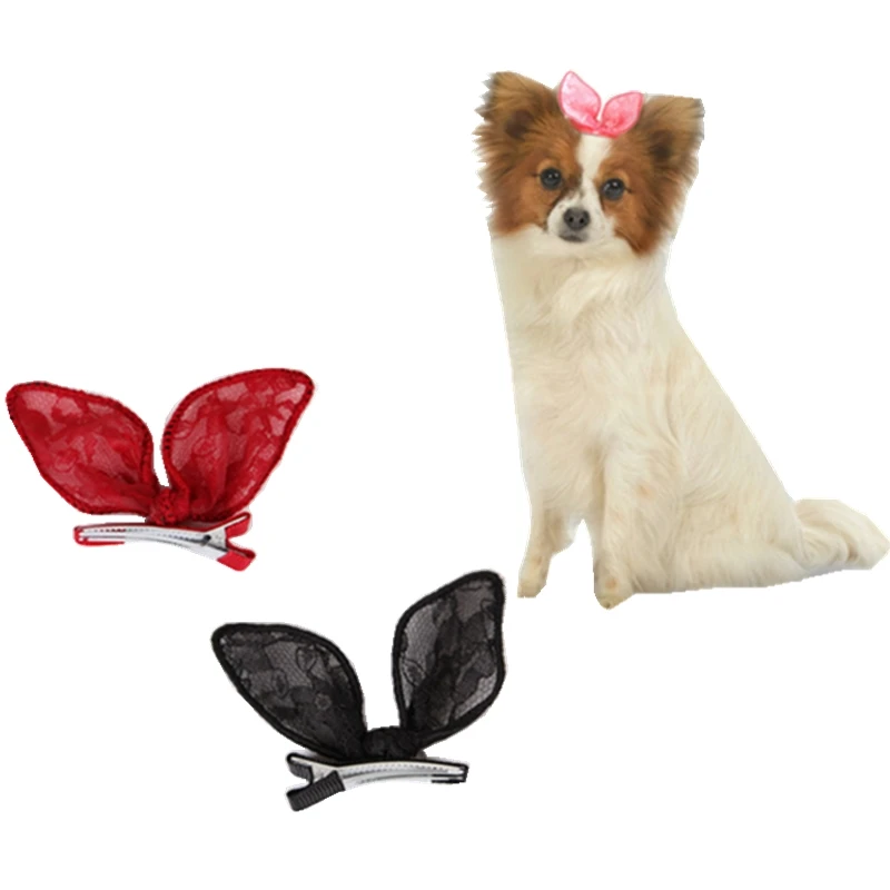 2 шт. кружевные кроличьи ушки заколки для волос модная Шпилька бант аксессуары