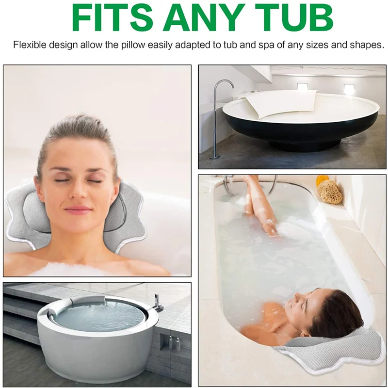 

Soft Mesh Spa Bath Pillow Bathroom With Suction Cup Spa Spongy Cushion Relaxing Massage Pillow Tool