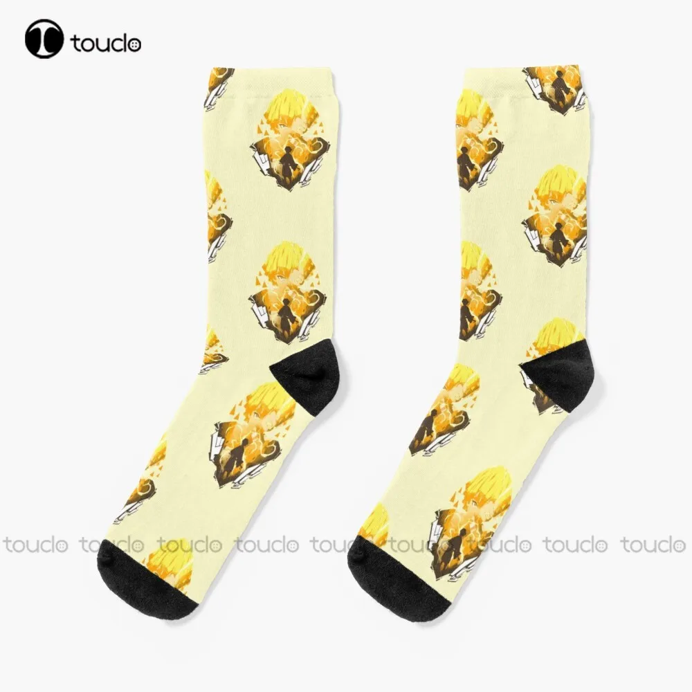 

Voltz Zenetsu Demon Slayer Socks Cute Socks Christmas New Year Gift Unisex Adult Teen Youth Socks 360° Digital Print Fashion New