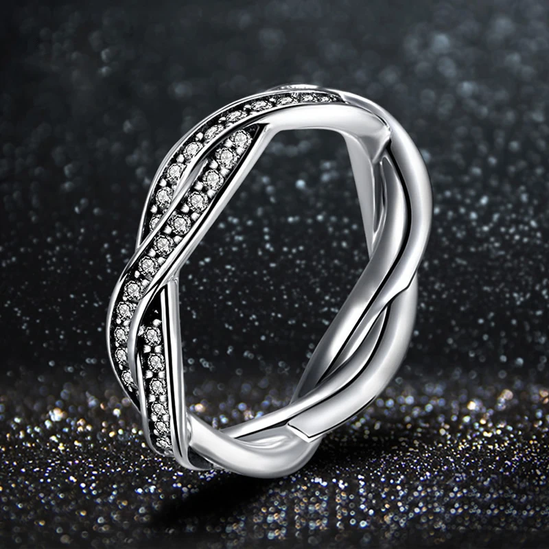 TONGZHE модные штабелируемые любовные кольца для женщин белого и золотого цвета AAA CZ