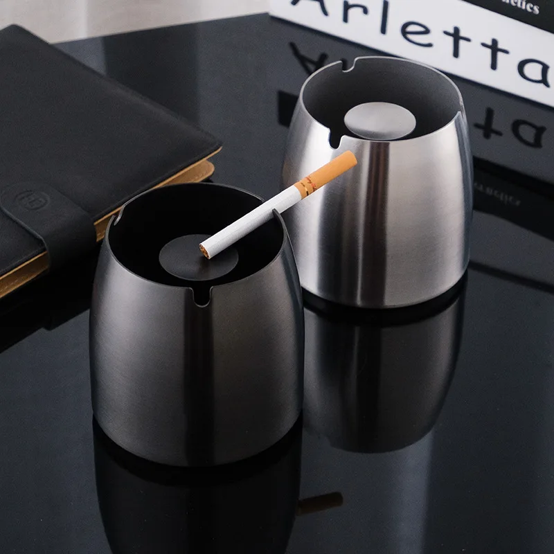 Стильная современная пепельница из нержавеющей стали ветрозащитная легкая