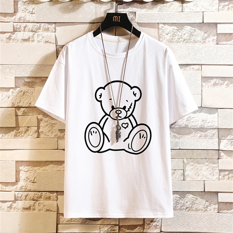 

KALILEX New Spring And Summer Cartoon Neutral T-Shirt Men Women Universal T-Shirt Simplicity Casual Short Sleeve Cotton Top