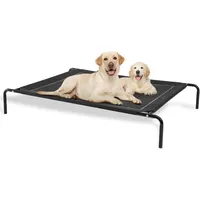 Basics Elevated Pet Bed Dog Cot Raised Bed With No-Slip Feet Portable Indoor Outdoor Hammock Frame Breathable Mesh Large Size