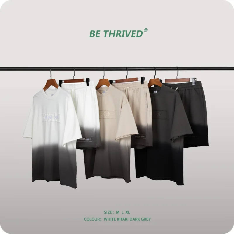 

Hip Hop High Street Streetwear 2021 Men Flase God T Shirt Pants Suits Summer T-Shirt Short Sleeve Fashion Tee Cotton Casual Sets