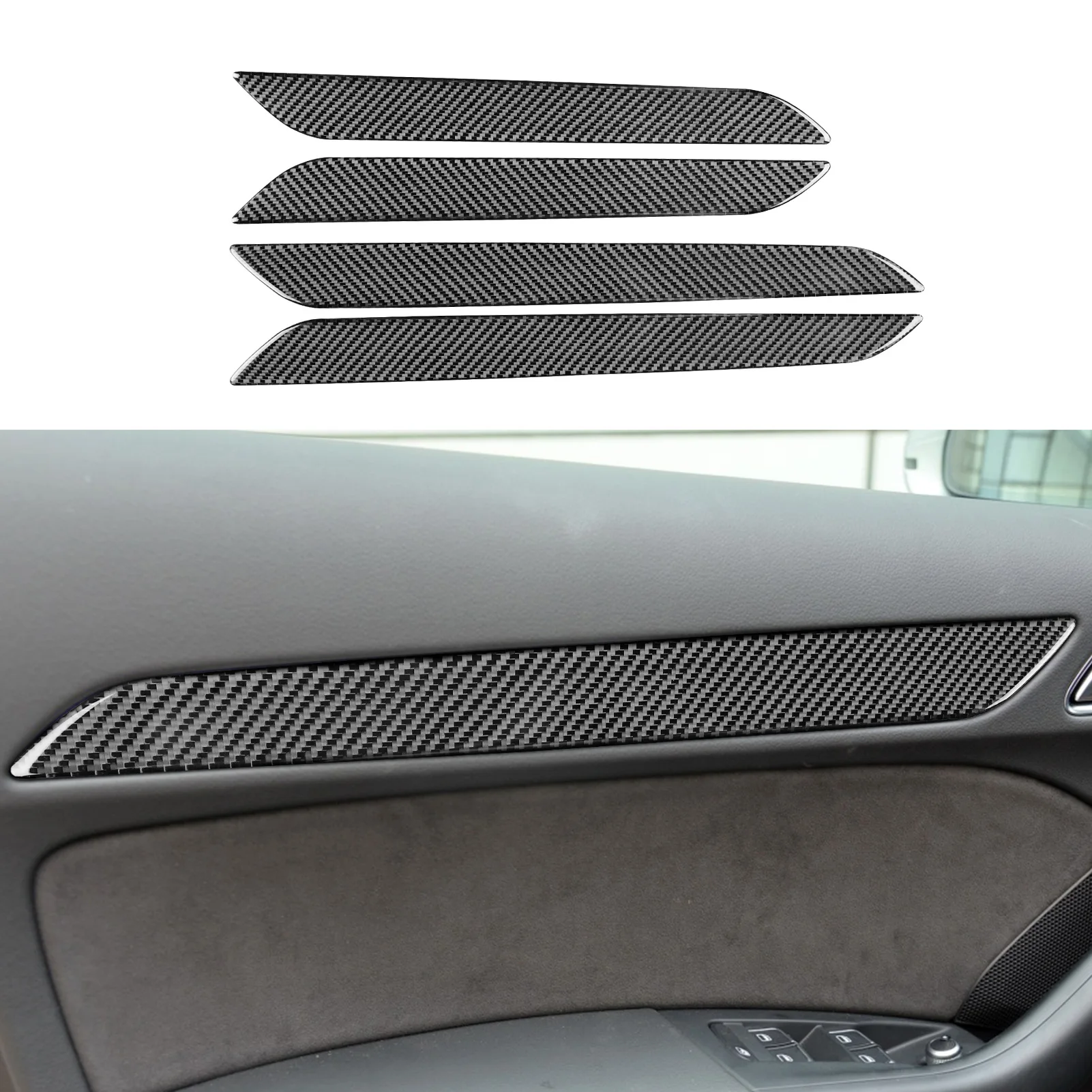 

For Audi Q3 Genuine carbon fiber interior door trim sticker Q3 carbon fiber interior modification parts