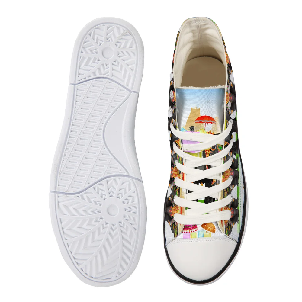 WHEREISART/Женская парусиновая обувь Африка Индийский Слон высокая флэтс унисекс